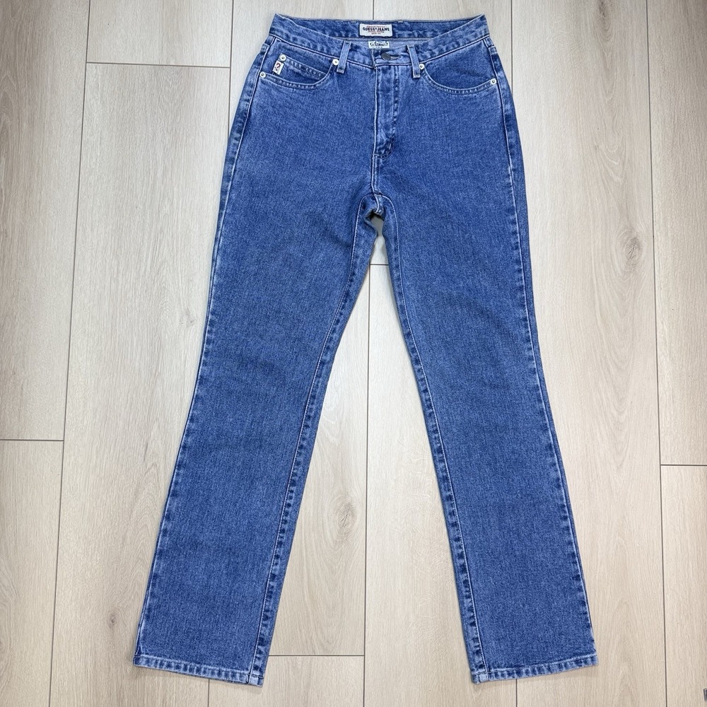 VTG 90s Guess Jeans Womens 29 Blue Straight Leg Denim American Tradition USA